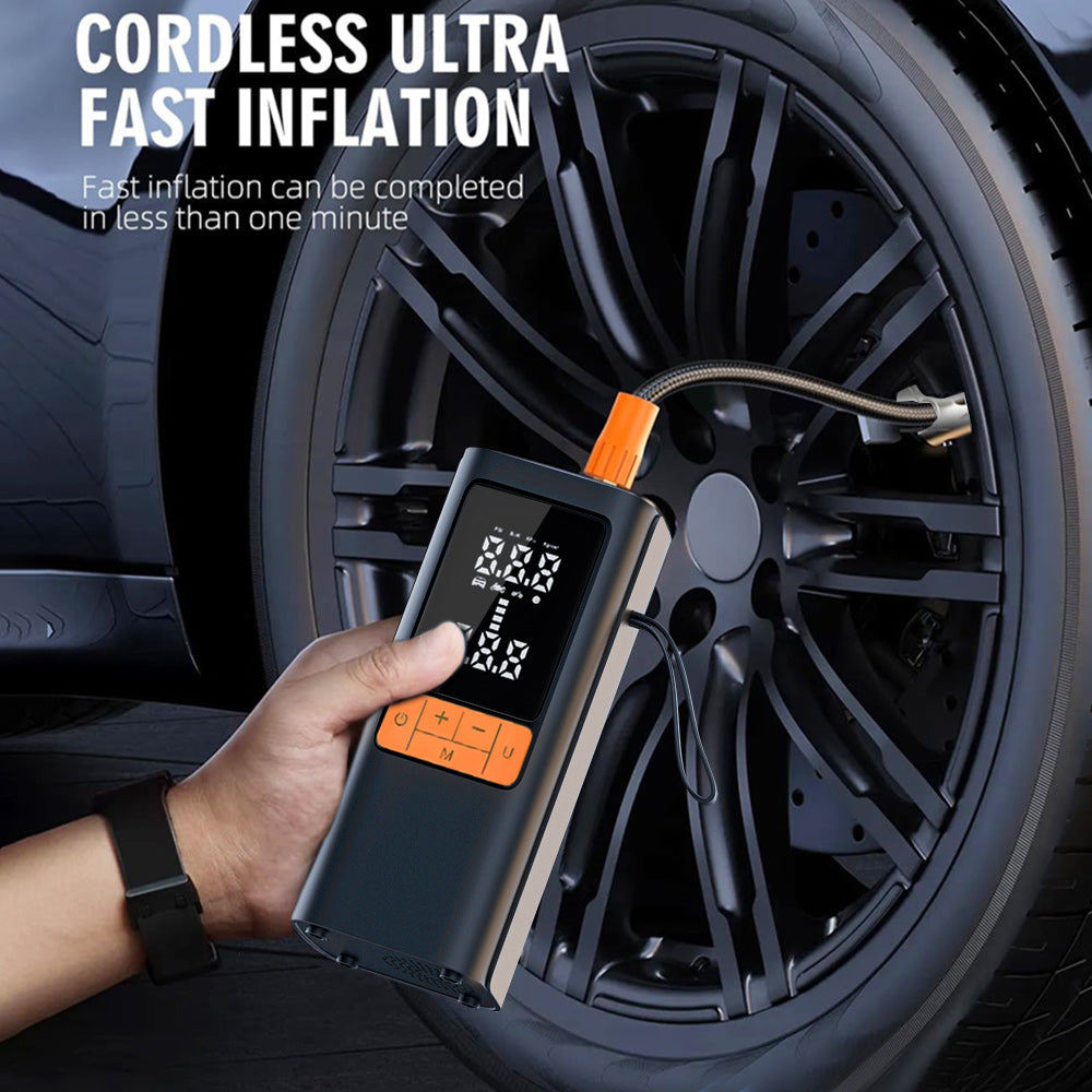Portable Smart Tire Inflator MU-002 – 150PSI, Digital Display, USB-C Rechargeable, 4 Modes