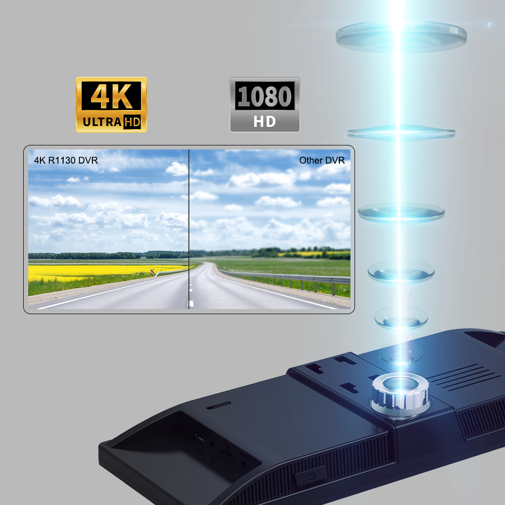 11.3" Wireless CarPlay & Android Auto Smart Rearview Mirror DVR – ADAS | Dual Camera | Touch Screen