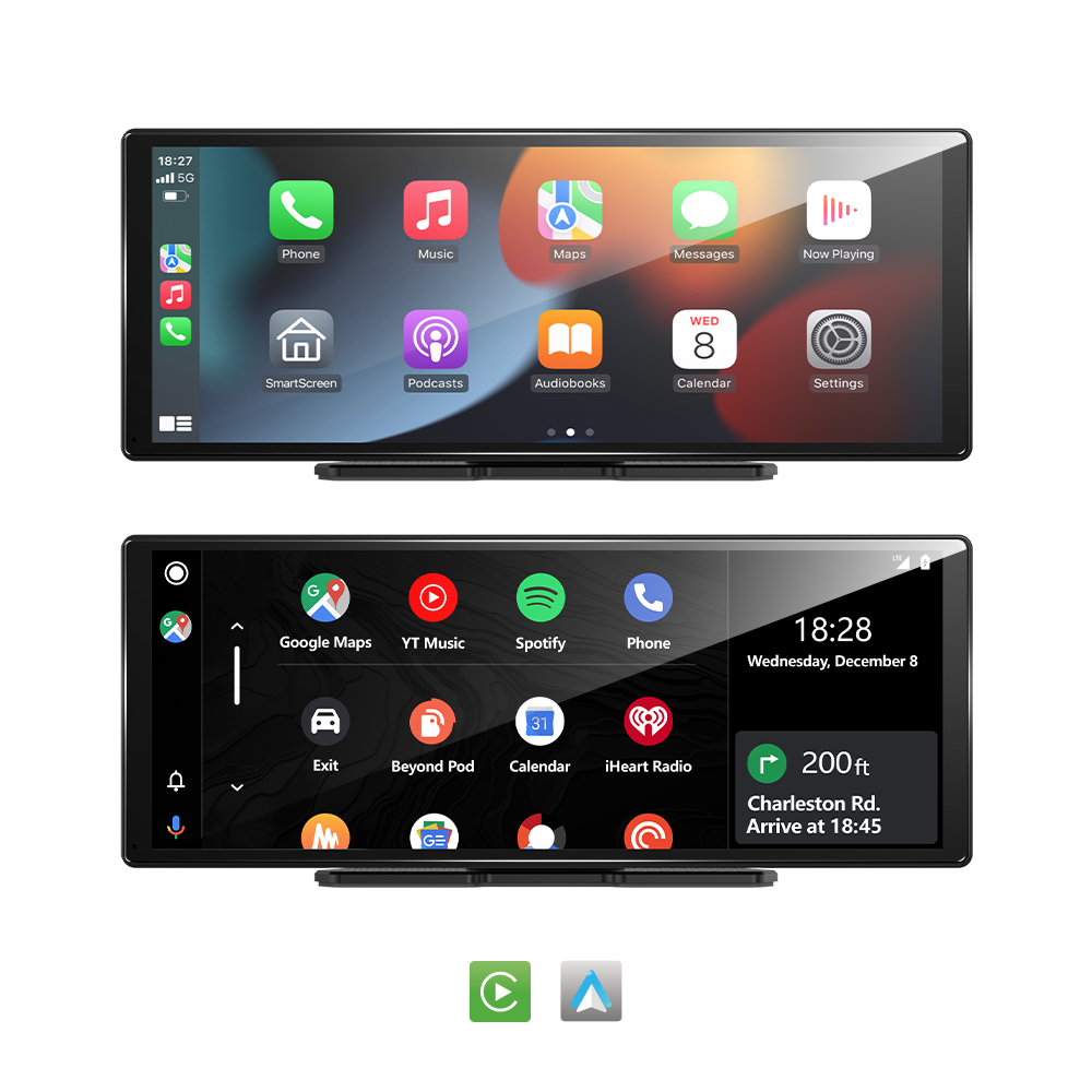 11.3" Wireless CarPlay & Android Auto Smart Rearview Mirror DVR – ADAS | Dual Camera | Touch Screen