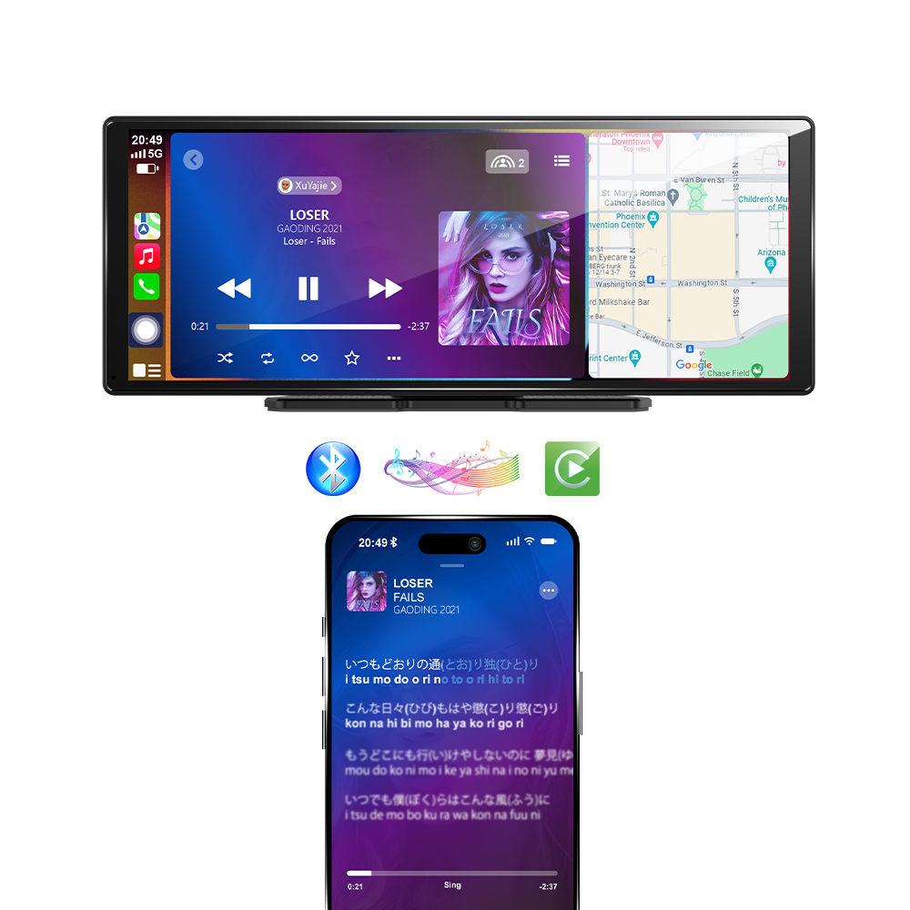 11.3" Wireless CarPlay & Android Auto Smart Rearview Mirror DVR – ADAS | Dual Camera | Touch Screen