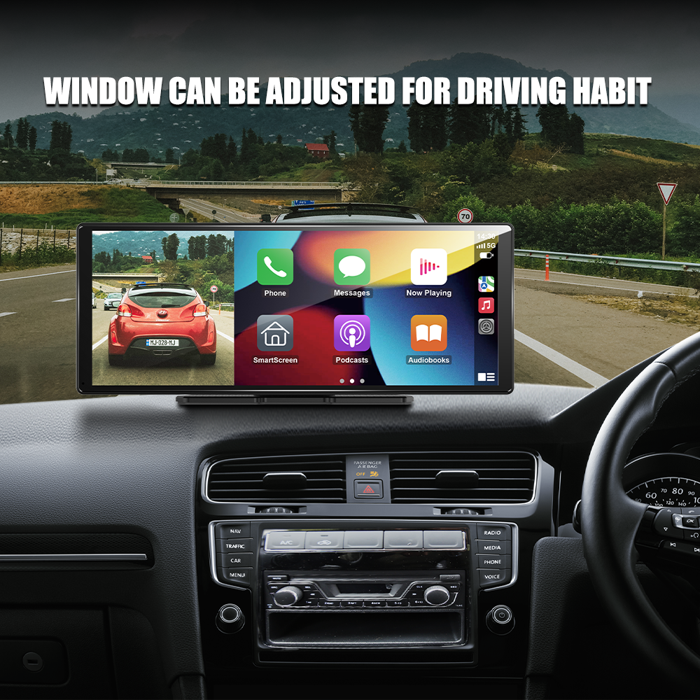 11.3" Wireless CarPlay & Android Auto Smart Rearview Mirror DVR – ADAS | Dual Camera | Touch Screen