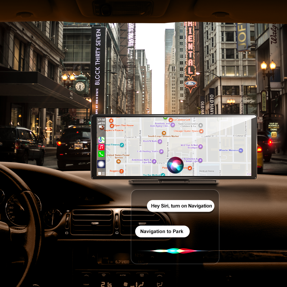 11.3" Wireless CarPlay & Android Auto Smart Rearview Mirror DVR – ADAS | Dual Camera | Touch Screen