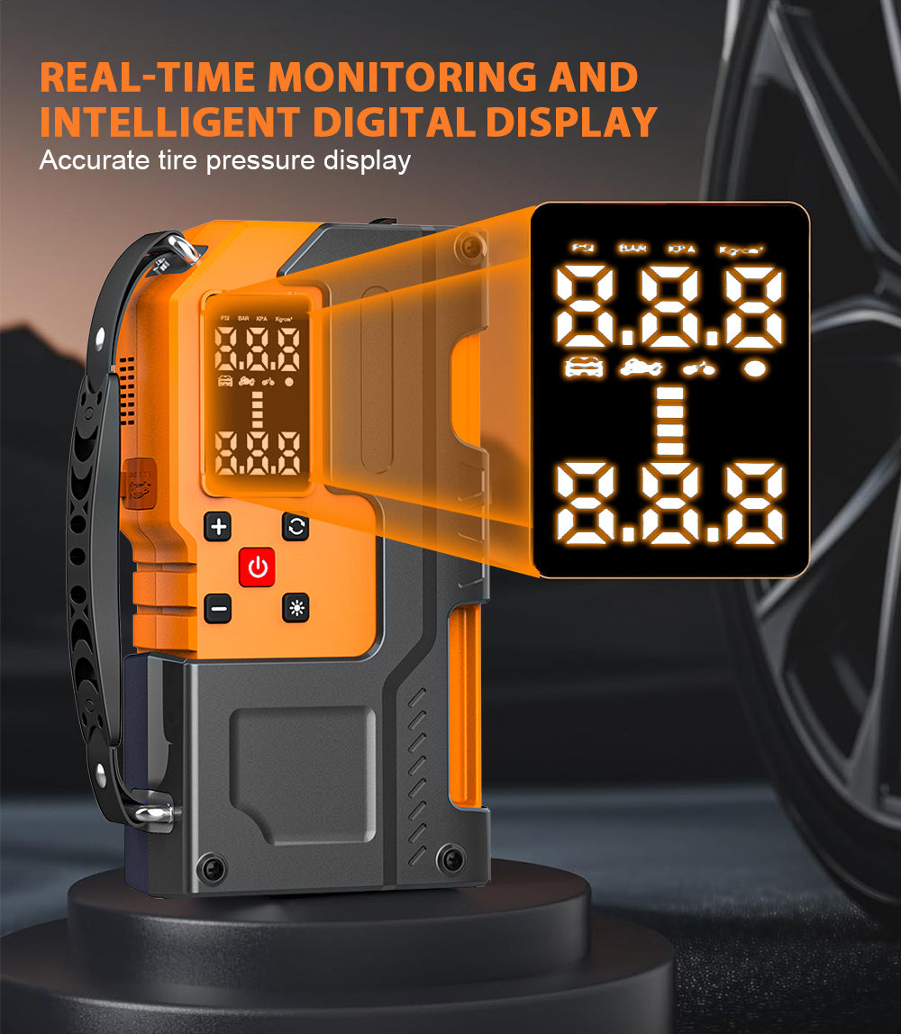 MU-006-L Portable Jump Starter with Tire Inflator | 150PSI Air Compressor + Emergency Power Bank