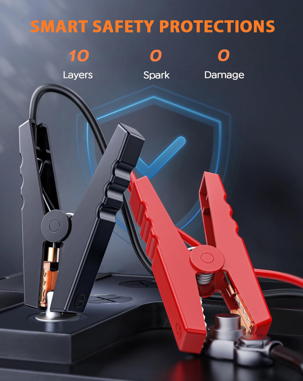 MU-006-L Portable Jump Starter with Tire Inflator | 150PSI Air Compressor + Emergency Power Bank