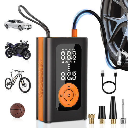 Portable Smart Tire Inflator with Digital Display – 150PSI, USB Rechargeable, 4 Modes (MU-001)