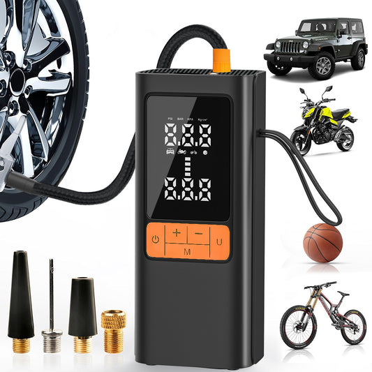 Portable Smart Tire Inflator MU-002 – 150PSI, Digital Display, USB-C Rechargeable, 4 Modes