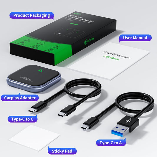 Wireless CarPlay Adapter – Fast, Stable & Compatible Plug-and-Play Converter for iPhone Cars