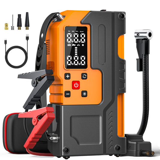 MU-006-L Portable Jump Starter with Tire Inflator | 150PSI Air Compressor + Emergency Power Bank