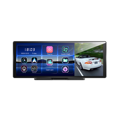 11.3" Wireless CarPlay & Android Auto Smart Rearview Mirror DVR – ADAS | Dual Camera | Touch Screen